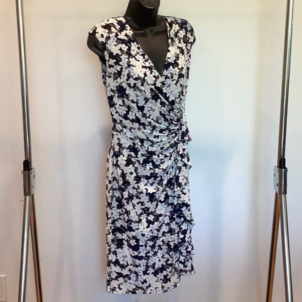 NWT American Living Floral Dress in Navy and White, Size 8